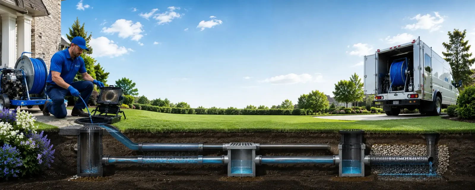 Outdoor drain cleaning information for Newcastle, CA
